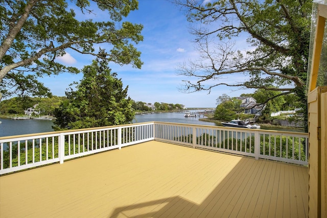 174 Waterway, Mashpee, MA 02649 - wooden terrace featuring a water view