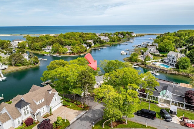 174 Waterway, Mashpee, MA 02649 - aerial view of a nearby body of water
