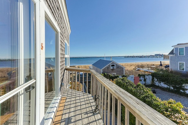 balcony with a water view