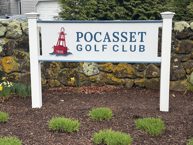 view of community sign
