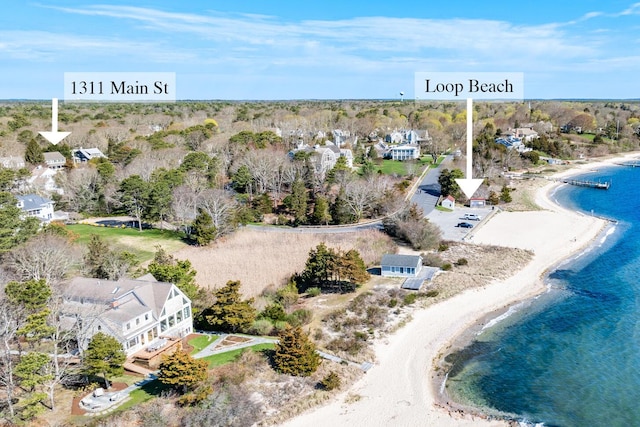 1311 Main St, Cotuit, MA 02635 - aerial view of waterfront with a beach