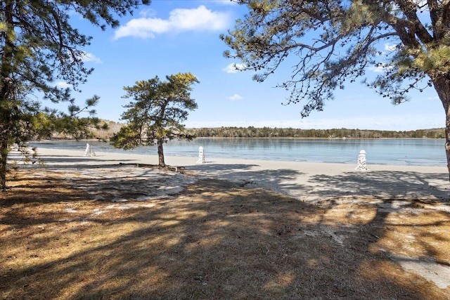 view of yard featuring a water view