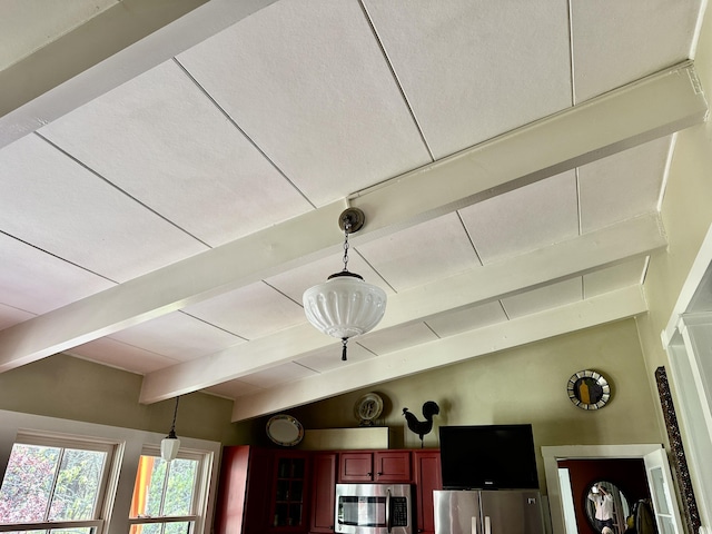 53 Highland Rd, North Truro, MA 02652 - detailed view of beam ceiling and appliances with stainless steel finishes