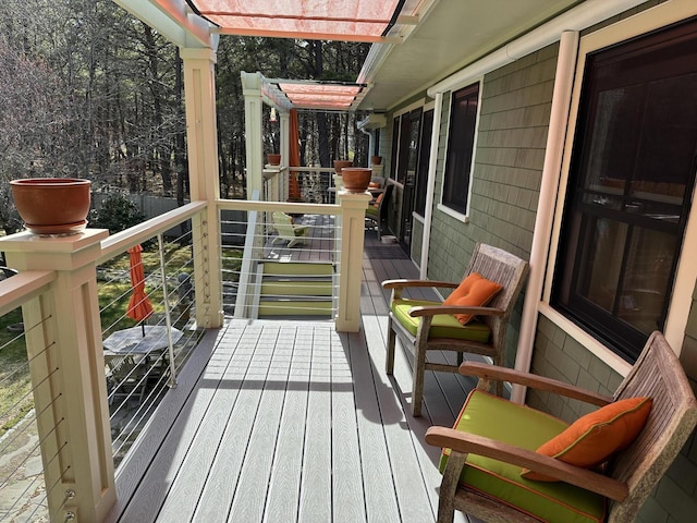 53 Highland Rd, North Truro, MA 02652 - wooden deck featuring a pergola