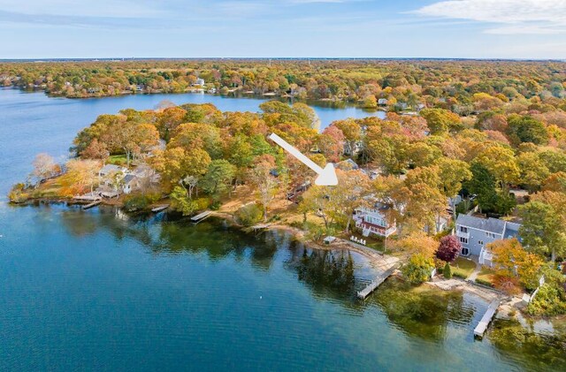 122 Point Of Pines Ave, Centerville, MA 02632 - view of property location with a heavily wooded area and a nearby body of water
