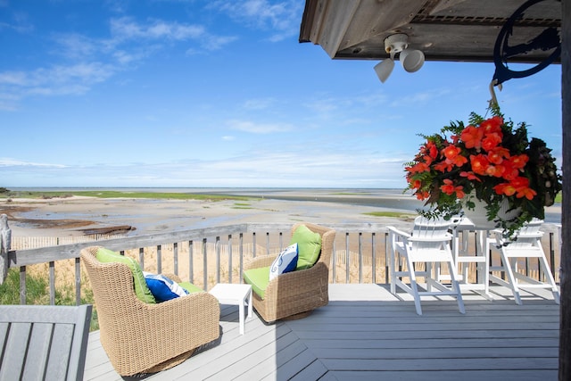 20 Beach Rd, Eastham, MA 02642 - wooden deck with view of water and beach