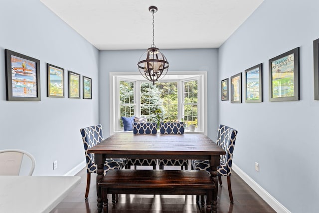 5 Bosuns Ln, Bourne, MA 02532 - dining room with a chandelier and dark wood finished floors