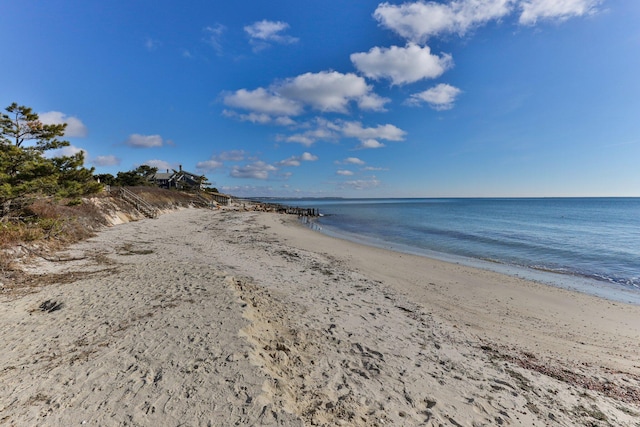 property view of water with a beach view
