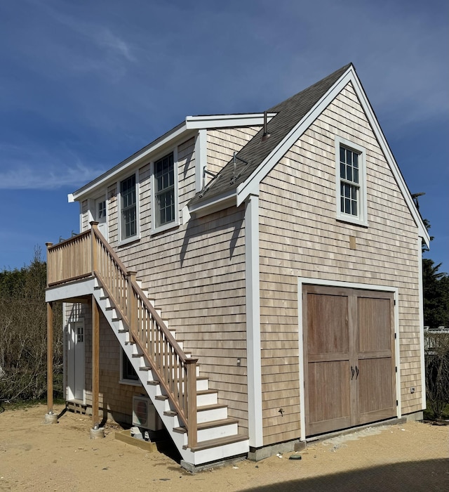8 Sconset Ave, Nantucket, MA 02554 - view of home's exterior with stairs and a garage