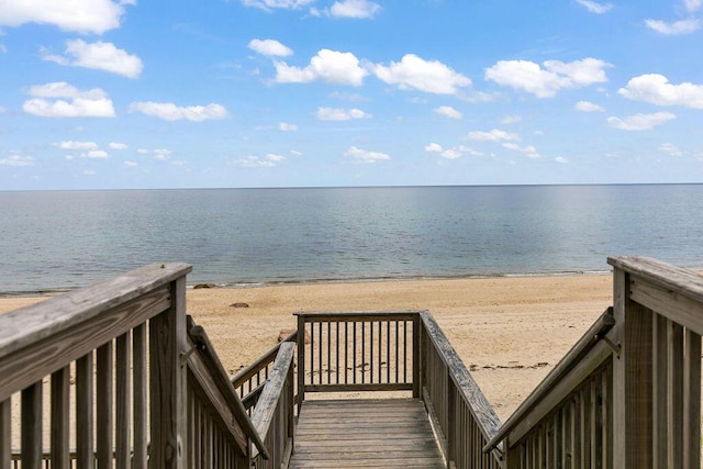 property view of water with a beach view