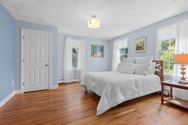 10 Briarfield Rd, South Dennis, MA 02660 - bedroom featuring multiple windows, wood finished floors, and a baseboard heating unit