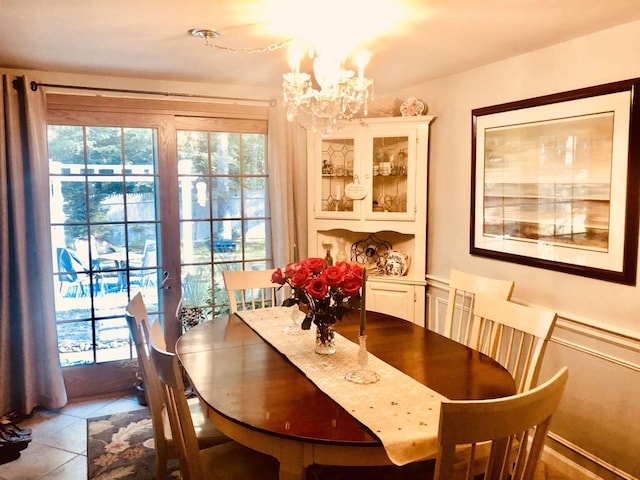 5 Greyhampton Rd, West Yarmouth, MA 02673 - dining space featuring a chandelier and tile patterned floors