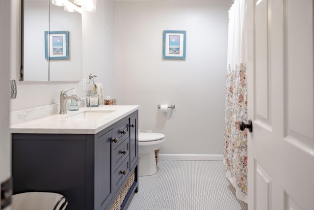 68 Harlow Rd, Sandwich, MA 02563 - bathroom featuring vanity, tile patterned flooring, and a shower with shower curtain