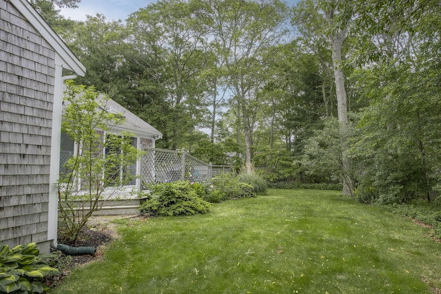 68 Harlow Rd, Sandwich, MA 02563 - view of grassy yard featuring a deck