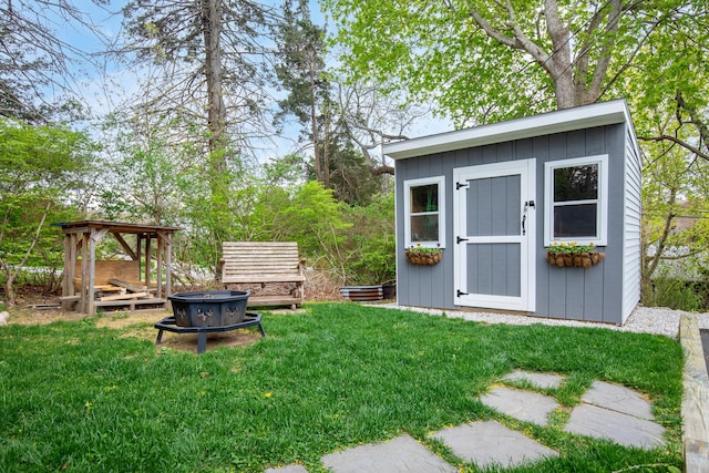 16 Town Neck Rd, Sandwich, MA 02563 - view of shed featuring a fire pit