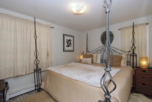 70 Deerfield Ln, Eastham, MA 02642 - carpeted bedroom with a baseboard heating unit