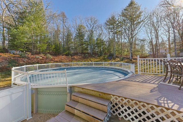 view of pool with a deck