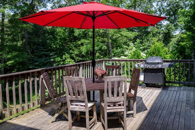 208 Irenes Way, Tisbury, MA 02568 - wooden deck featuring outdoor dining space and grilling area