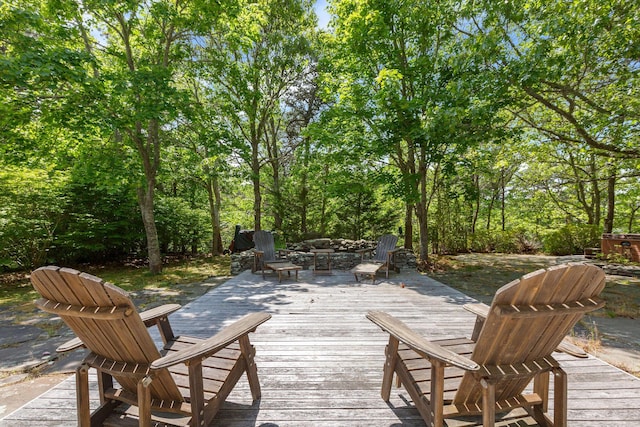 13 Try Works Rd, Truro, MA 02666 - wooden terrace featuring an outdoor fire pit