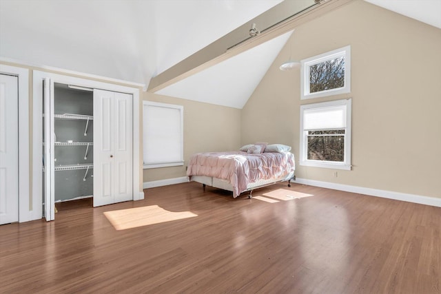 13 Try Works Rd, Truro, MA 02666 - bedroom with vaulted ceiling and wood finished floors