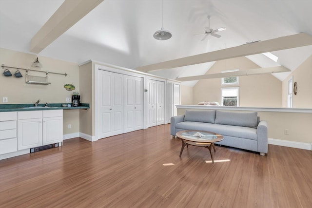 13 Try Works Rd, Truro, MA 02666 - living area featuring a ceiling fan and light wood-style flooring