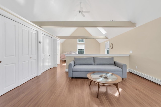 13 Try Works Rd, Truro, MA 02666 - living room with light wood finished floors and a ceiling fan