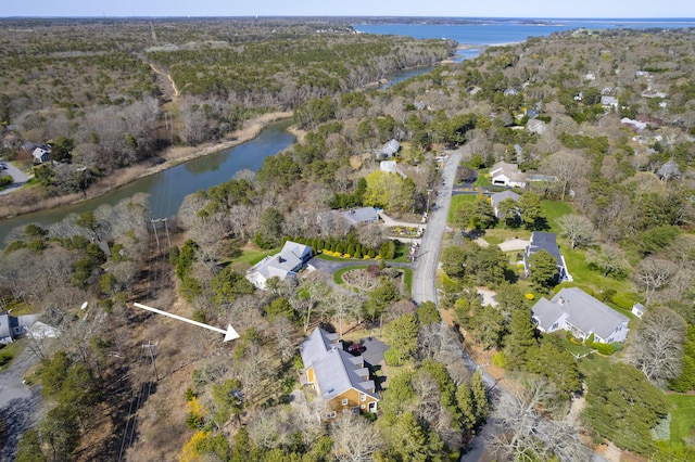 331 Riverview Dr, Chatham, MA 02633 - aerial perspective of suburban area with a nearby body of water