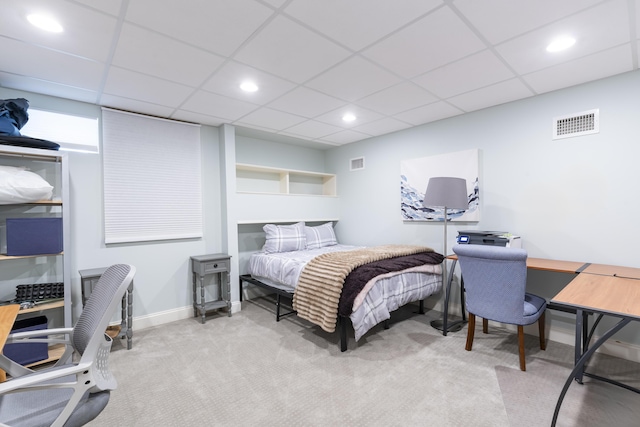 331 Riverview Dr, Chatham, MA 02633 - bedroom featuring carpet flooring, an office area, recessed lighting, baseboards, and a drop ceiling