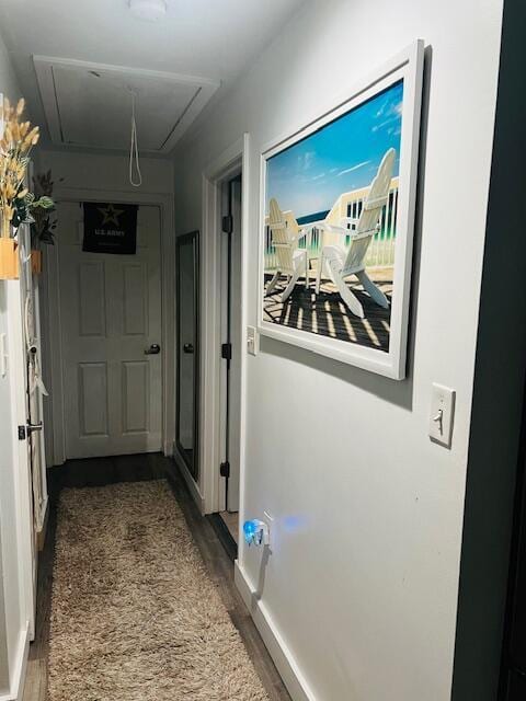 157 Mockingbird Ln, Marstons Mills, MA 02648 - corridor featuring attic access and wood finished floors