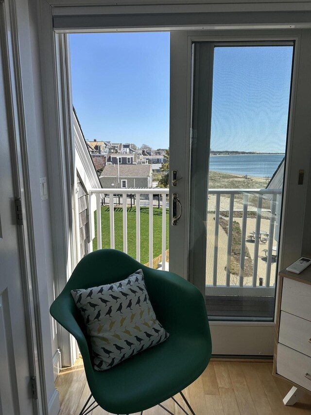 balcony with a water view
