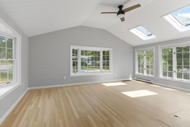6 Januit St, Sandwich, MA 02563 - unfurnished sunroom with vaulted ceiling, plenty of natural light, a baseboard radiator, and a skylight