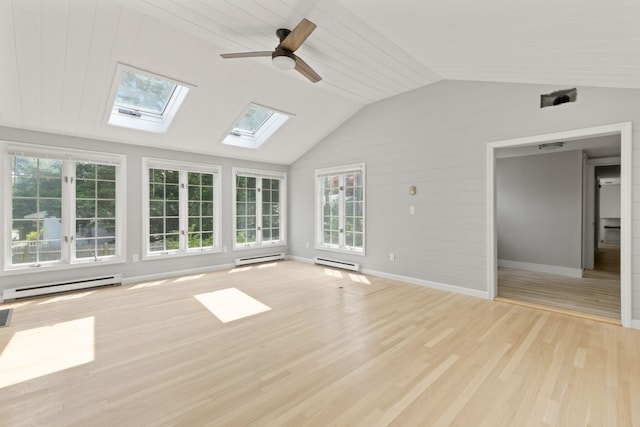 6 Januit St, Sandwich, MA 02563 - unfurnished sunroom featuring baseboard heating, vaulted ceiling, and a skylight