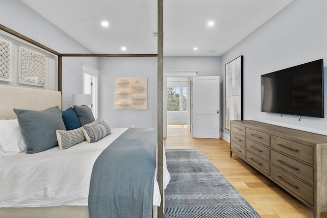 bedroom featuring light hardwood / wood-style flooring