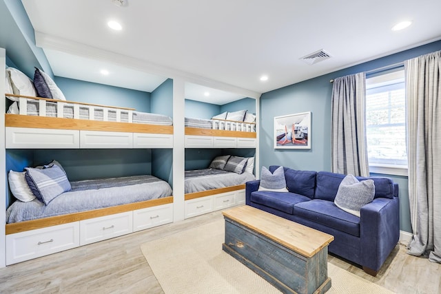 bedroom featuring light hardwood / wood-style floors