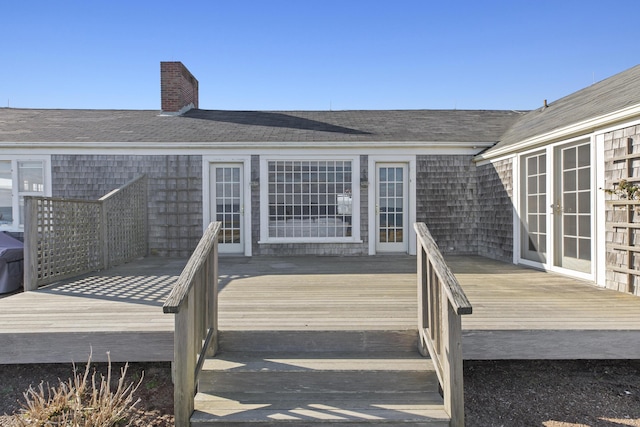 deck featuring french doors