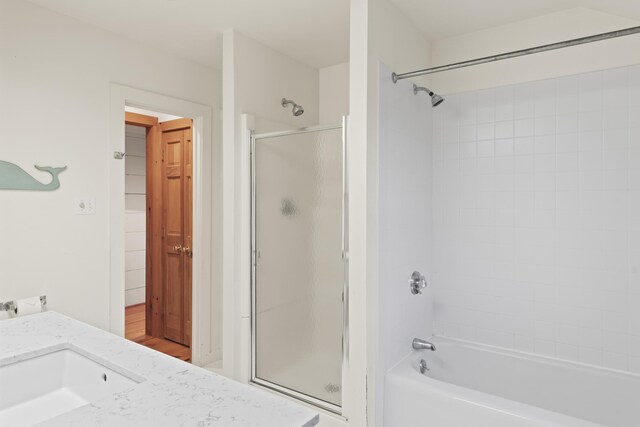 bathroom featuring wood-type flooring and vanity