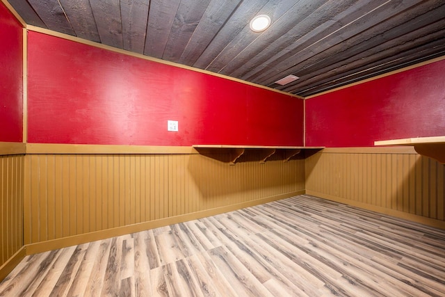 121 S Yarmouth Rd, Dennis, MA 02638 - empty room with a wainscoted wall, wood finished floors, and wood ceiling