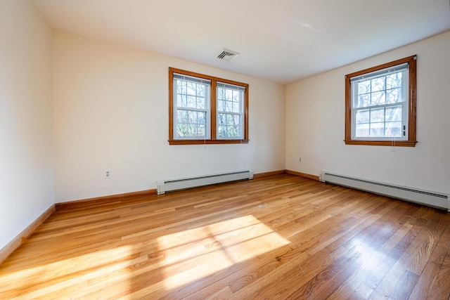 121 S Yarmouth Rd, Dennis, MA 02638 - spare room featuring baseboard heating, light wood-style floors, and baseboards