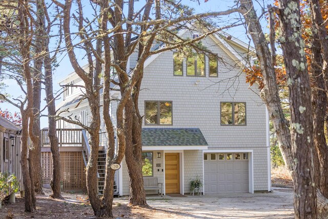 view of front of house with a garage