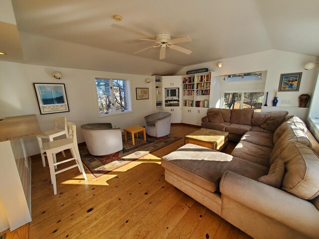 20 Spooner Rd, Eastham, MA 02642 - living room featuring plenty of natural light, wood-type flooring, and lofted ceiling