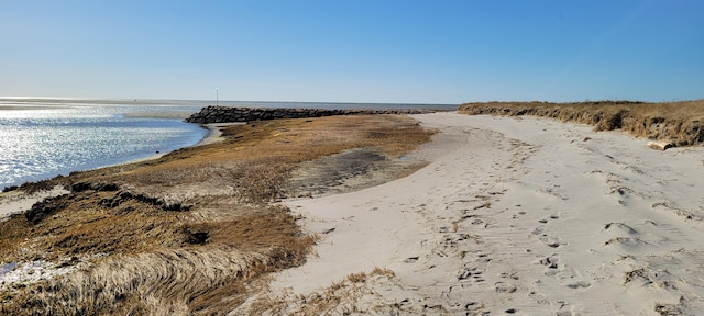 view of water feature featuring a view of the beach