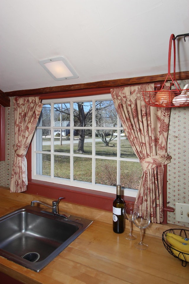 kitchen featuring hardwood / wood-style flooring and sink