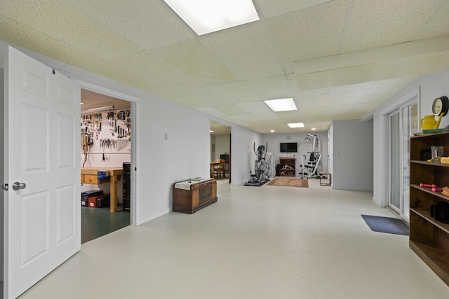4 Canterbury Ln, Bourne, MA 02532 - finished basement featuring a paneled ceiling and baseboards