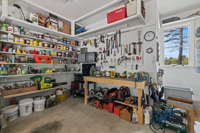 4 Canterbury Ln, Bourne, MA 02532 - garage with a workshop area