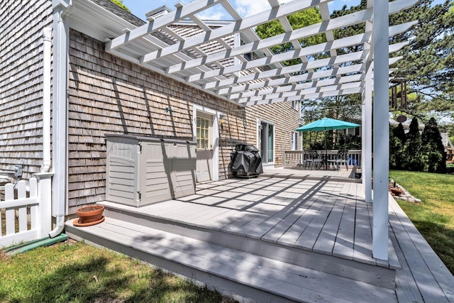 17 Greenway Cir, Sandwich, MA 02563 - deck with a pergola and outdoor dining space