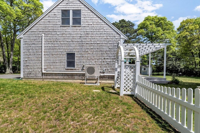 17 Greenway Cir, Sandwich, MA 02563 - view of home's exterior with a pergola and ac unit