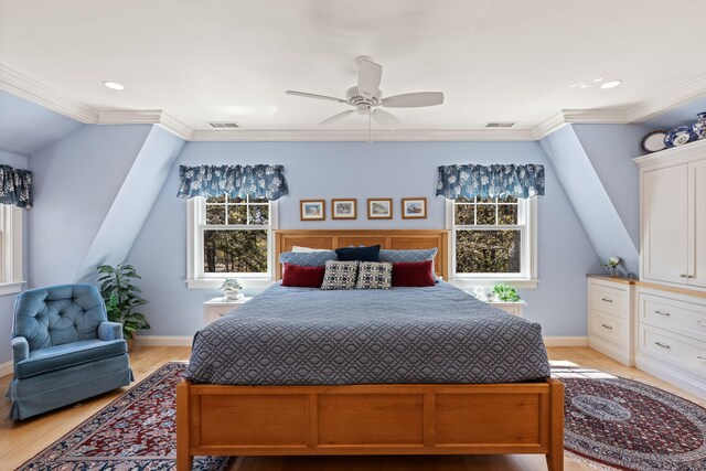 116 Happy Valley Rd, Chatham, MA 02633 - bedroom featuring multiple windows, light wood-type flooring, baseboards, crown molding, and recessed lighting