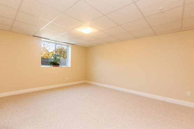 20 Twin Oaks Dr, Mashpee, MA 02649 - spare room featuring light colored carpet, a drop ceiling, a pendent fire sprinkler, and baseboards