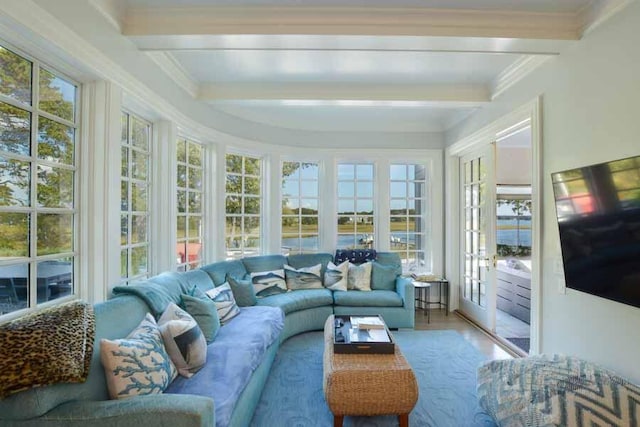 sunroom with plenty of natural light