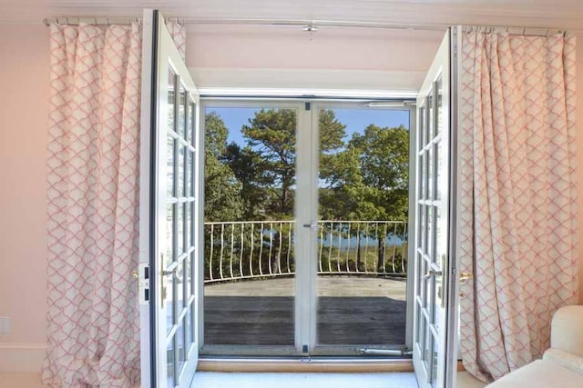 doorway with french doors